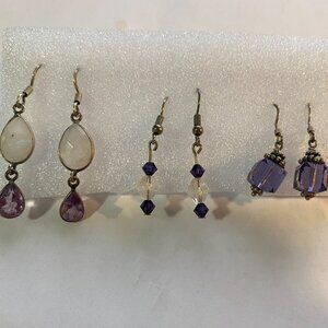 3Pr Vintage silver earrings~one price